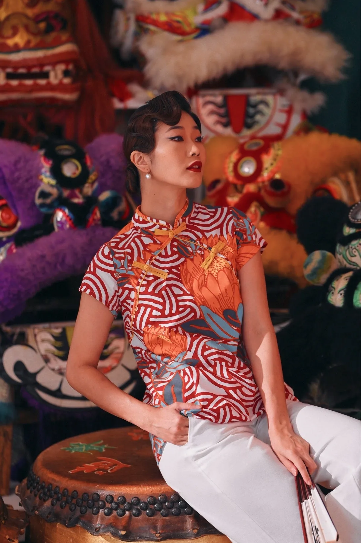 The Chinatown Women Cheongsam Top - Bloom