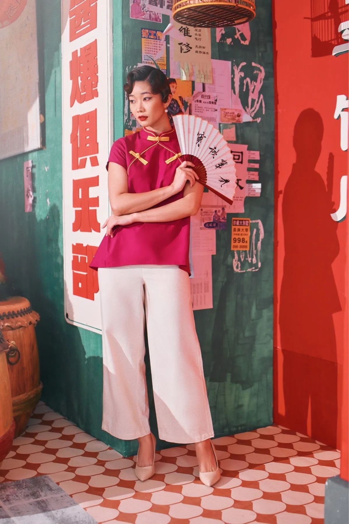 The Chinatown Women Cheongsam Top - Fuchsia