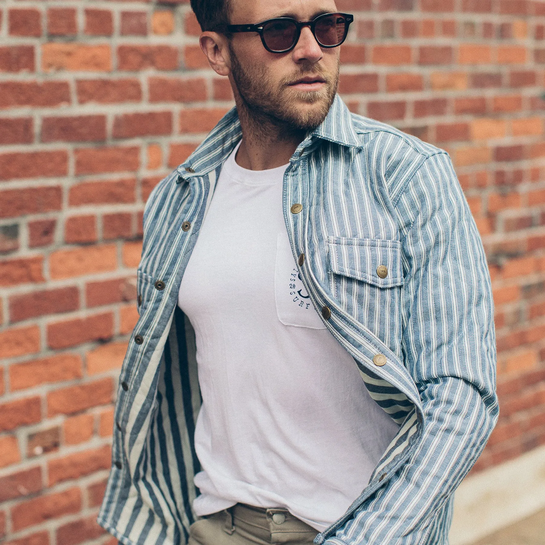 The Chore Jacket in Striped Chambray