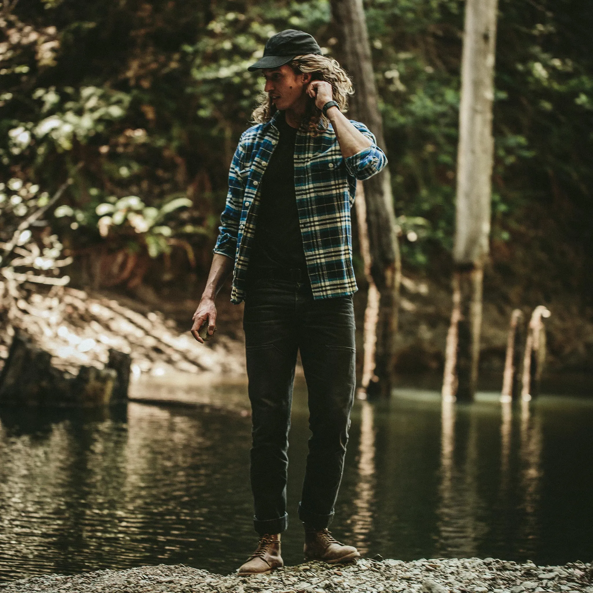 The Crater Shirt in Blue Plaid