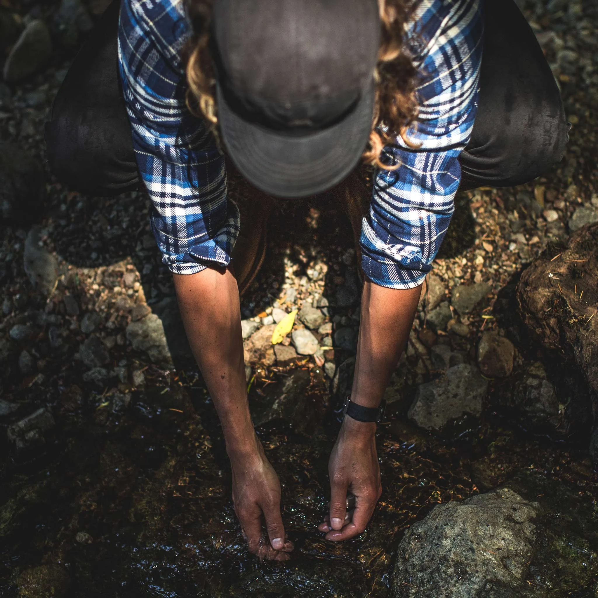 The Crater Shirt in Blue Plaid