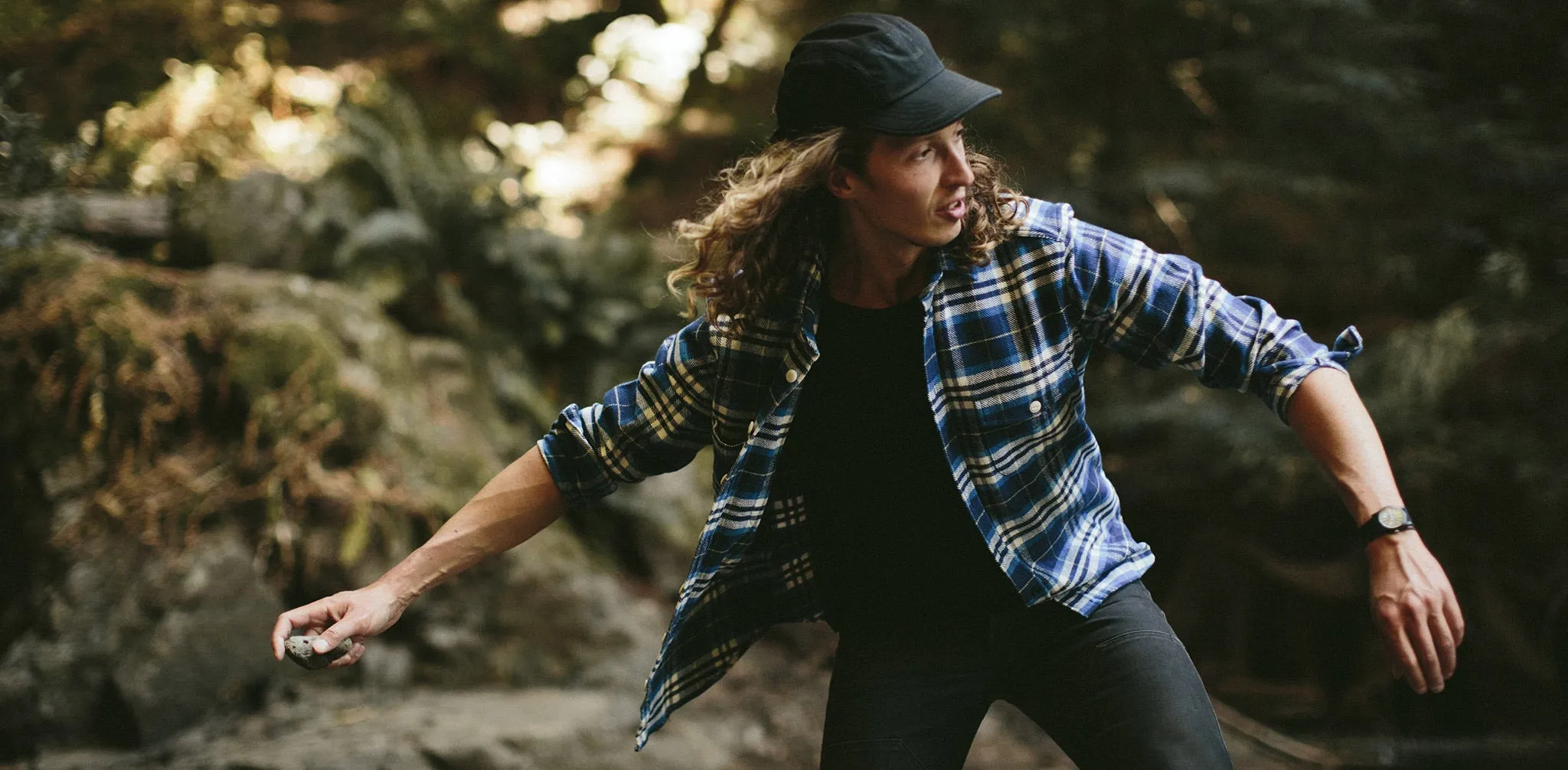 The Crater Shirt in Blue Plaid