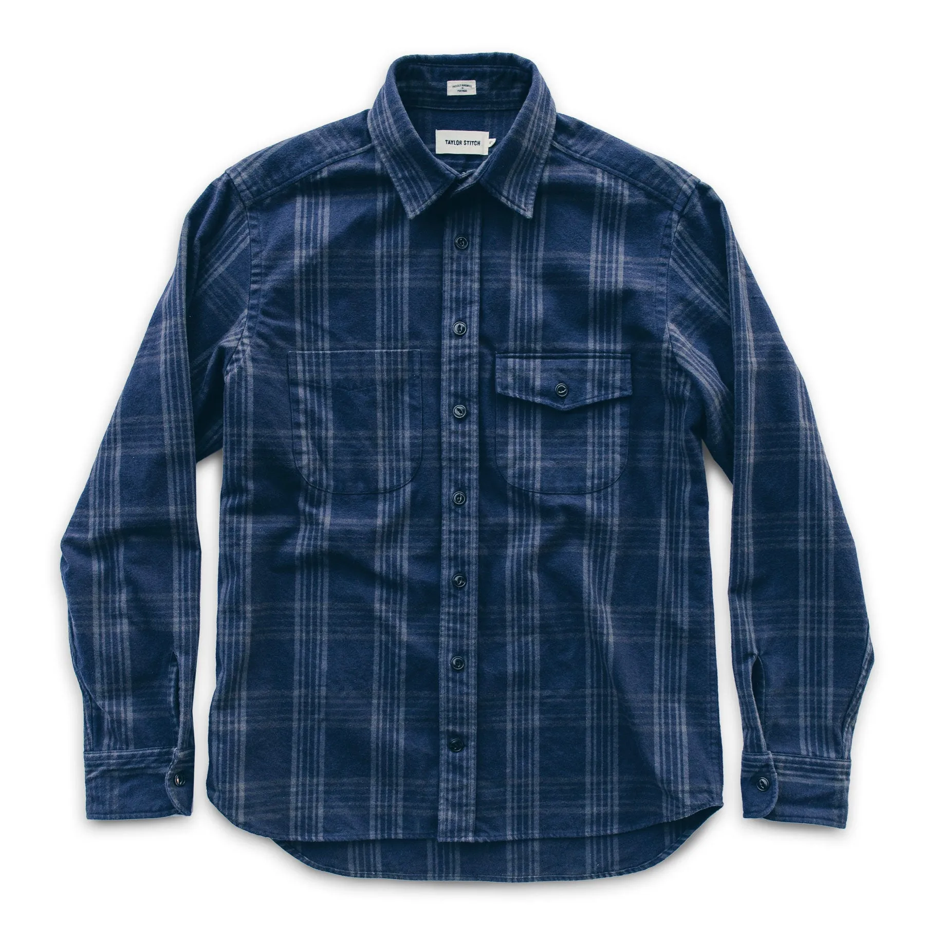 The Crater Shirt in Navy & Charcoal Plaid