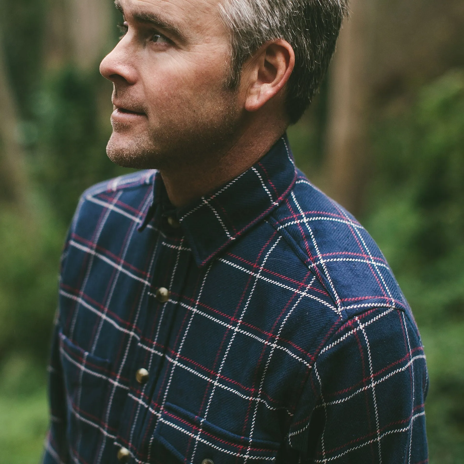 The Crater Shirt in Navy Plaid