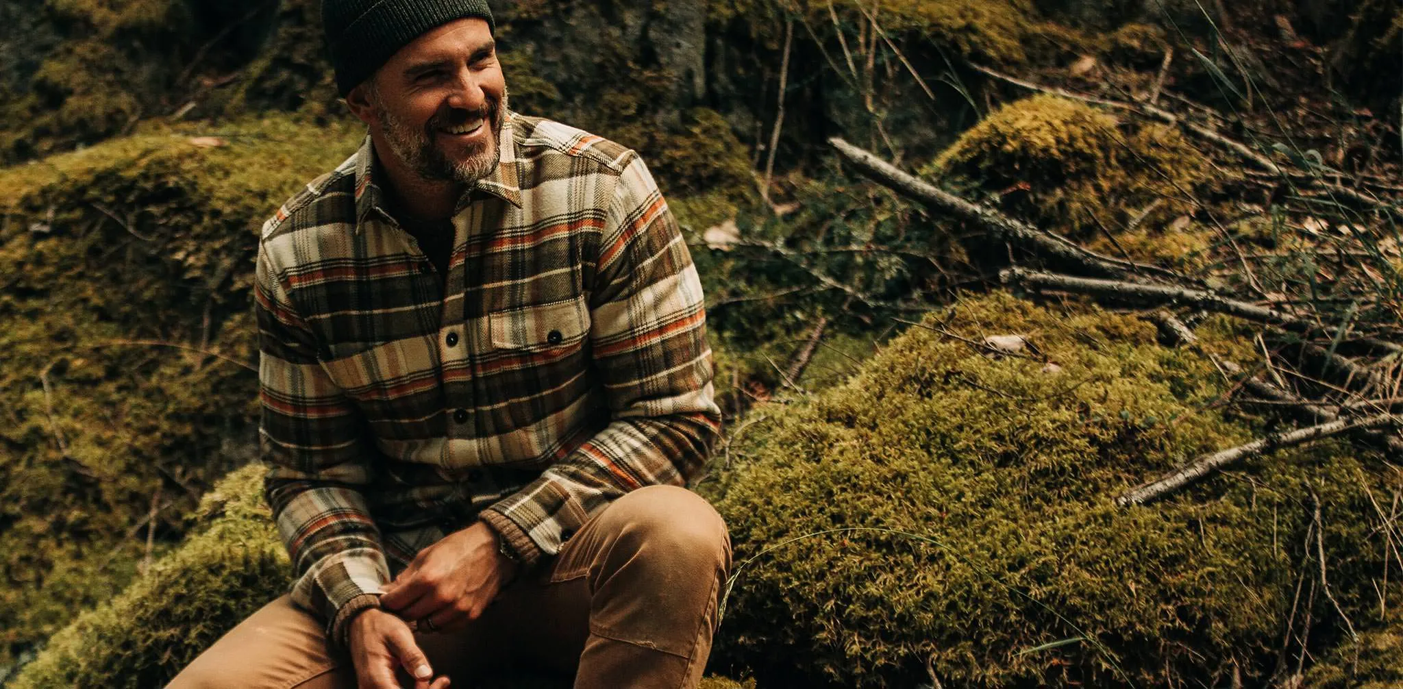 The Crater Shirt in Tan Plaid