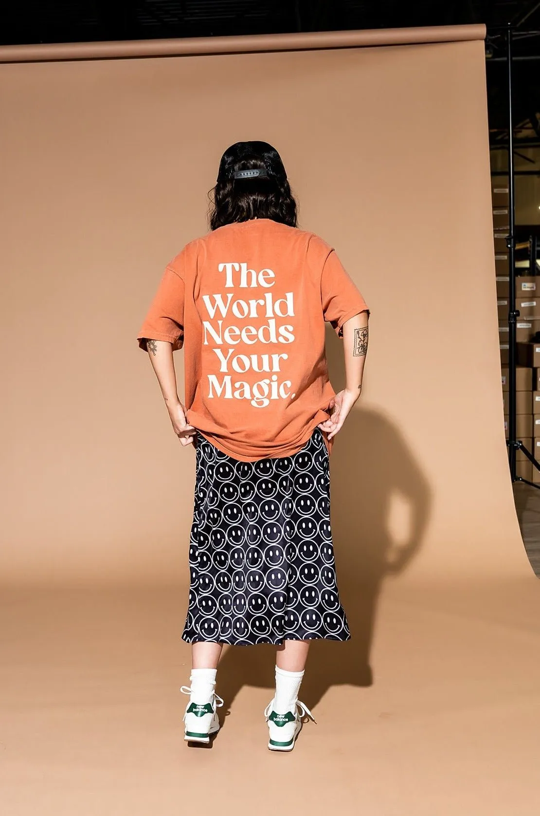 The World Needs Your Magic Oversized Tee in Sunset