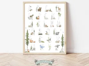 Woodland Alphabet Print